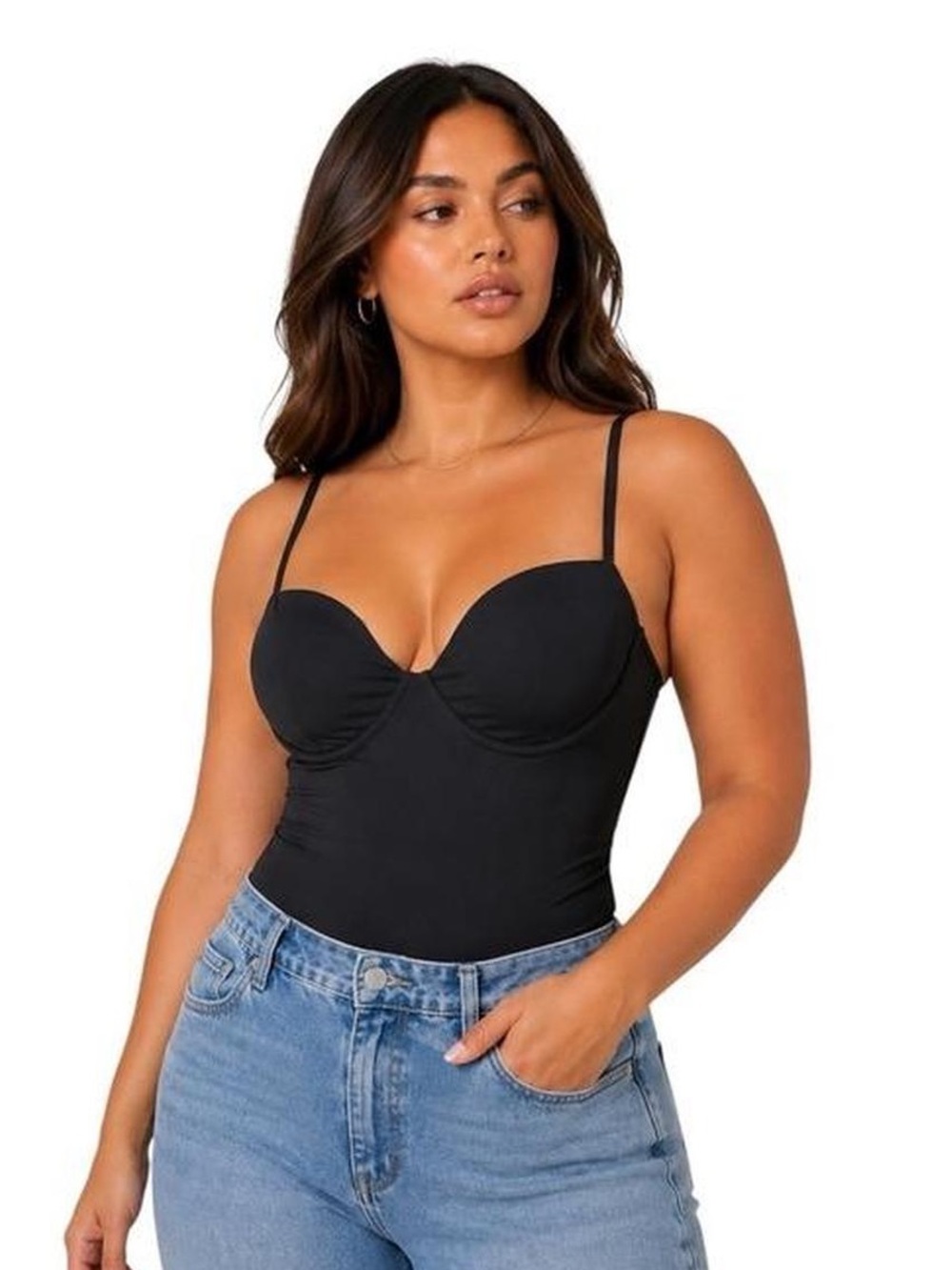 NTW Express Body Contour High Compression Bustier Body Suit Black Size L